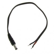1 Foot Male 18AWG 2.1mm x 5.5mm to bare lead DC Power CableConnectors