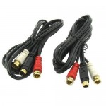 1-Male S-Video to 2-F Male Y/C Breakout Adapter Cables Sold in Pairs