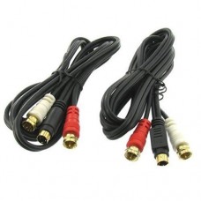 1-Male S-Video to 2-F Male Y/C Breakout Adapter Cables Sold in PairsAdapters