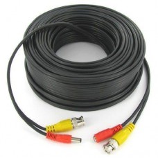 100' Black CCTV Camera Siamese Coax Cable with Power Wire
