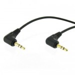 12' 3.5mm Male Right Angle to 3.5mm Male Right Angle Gold Stereo Audio