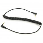 2' Coiled 3.5mm TRRS Male Right Angle to 3.5mm TRRS Male Right Angle Gold Stereo Audio Cable