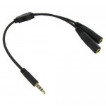 3.5mm 4-Pole Male to 1-3.5mm Female Audio and 1-3.5mm Female Mic