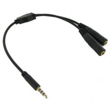 3.5mm 4-Pole Male to 1-3.5mm Female Audio and 1-3.5mm Female MicAdapters