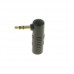 3.5mm Female to 3.5mm Male Right Angle Gold Headphone Adapter - BlackAdapters