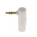 3.5mm Female to 3.5mm Male Right Angle Gold Headphone Adapter - WhiteAdapters