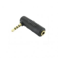 3.5mm Female to 3.5mm Male TRRS Right Angle Gold Headphone Adapter