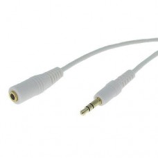 3  White 3.5mm Male to 3.5mm Female Gold Stereo Audio Cable3.5mm