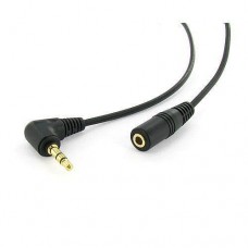 6 inch 3.5mm Male Right Angle to 3.5mm Female Gold Stereo Audio Cable