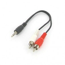 6 inch Stereo Y Adapter Cable 1-3.5mm Male to 2-RCA MaleAdapters