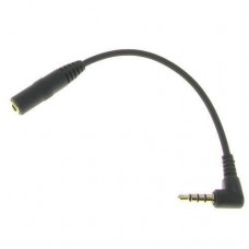 6 inch TRRS 4-Pole 3.5mm Male Right Angle to 3.5mm Female Audio Cable