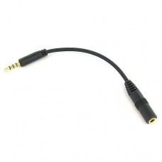 6 inch TRRS 4-Pole 3.5mm Male to 3.5mm Female Stereo Audio Cable