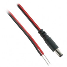 6  Male 2.1mm x 5.5mm Connector to 22AWG bare lead DC Power CableCables