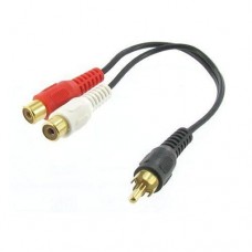 8 inch Gold RCA Y Adapter Cable 2-Female to 1-MaleAdapters