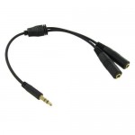 Audio Y-Adapter Gold Stereo Slim 1-3.5mm Male to 2-3.5mm Female