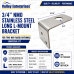 3/4 Inch NMO Stainless Steel Long L Mount Bracket for Two-Way Radio Antennas Universal FitMobile
