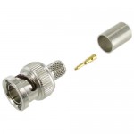 BNC Male 75oHm 3-Piece Design Crimp-On Connector for RG-6 Coax Cable