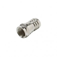 Crimp-On F TV Satellite RG-59 Nickel Plated Coax Cable Connector