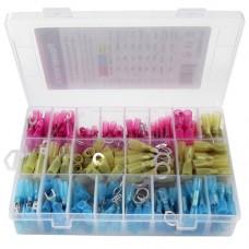 Heat Shrink Wire Terminal Connector Kit, 270 Piece Assortment of Waterproof Electrical Crimp Connectors
