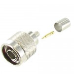 N Male Crimp Connector for RG8/LMR-400 Coax Cable