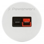 Powerwerx PanelPole1-White, Panel Mount Housing for a Single Powerpole Connector with a Weather Tight Cover in White