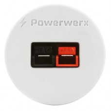 Powerwerx PanelPole1-White, Panel Mount Housing for a Single Powerpole Connector with a Weather Tight Cover in WhitePanel