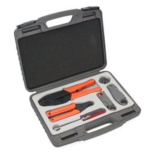 Lands DL801GK Coax Coaxial Cable Crimp Crimper Termination Ratchet Tool Set Kit for sale online 